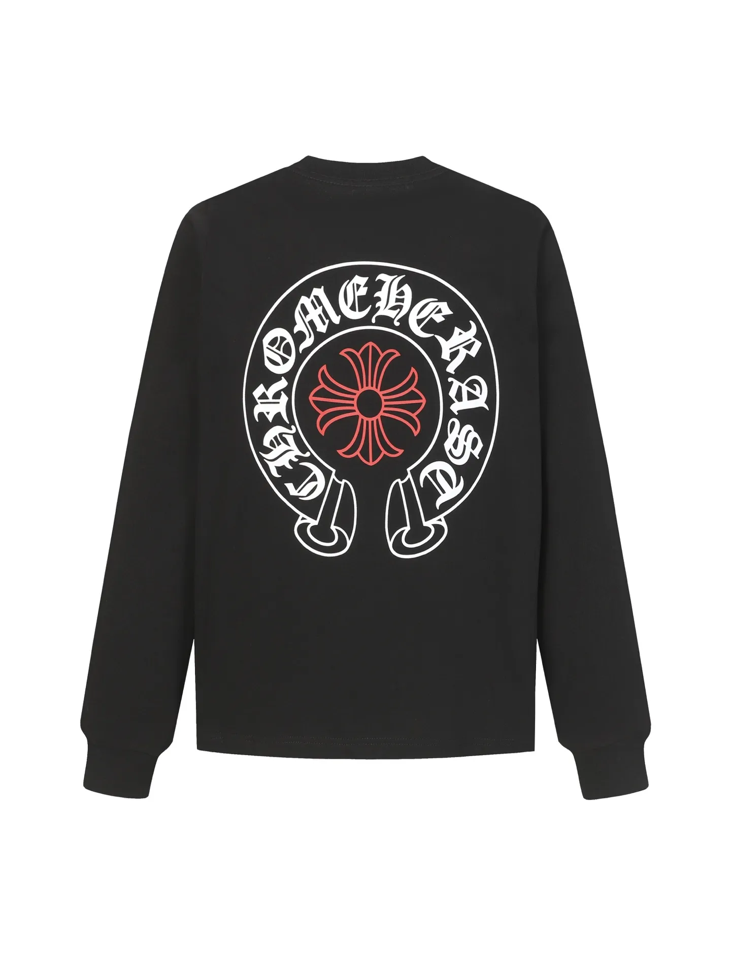 🅿️270 Come Hearts/Cro Heart Horseshoe Sanskrit Printed Long Sleeve, the King of Autumn and Winter! Chest pockets, high weight threads on the collar and cuffs, the fabric is custom woven and dyed 280g double yarn pure cotton fabric, washed anti-counterfeiting tags and other auxiliary materials are all correct versions, super conspicuous, super good-looking and super atmospheric, the same style for men and women! The overall upper body highlights fashion and individuality, and it is a recommended T-shirt for couples to wear together!! Color: black white Size: XS-L
